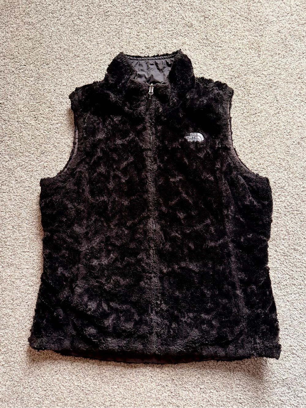 The North Face Reversible Black Plush Fleece Vest
